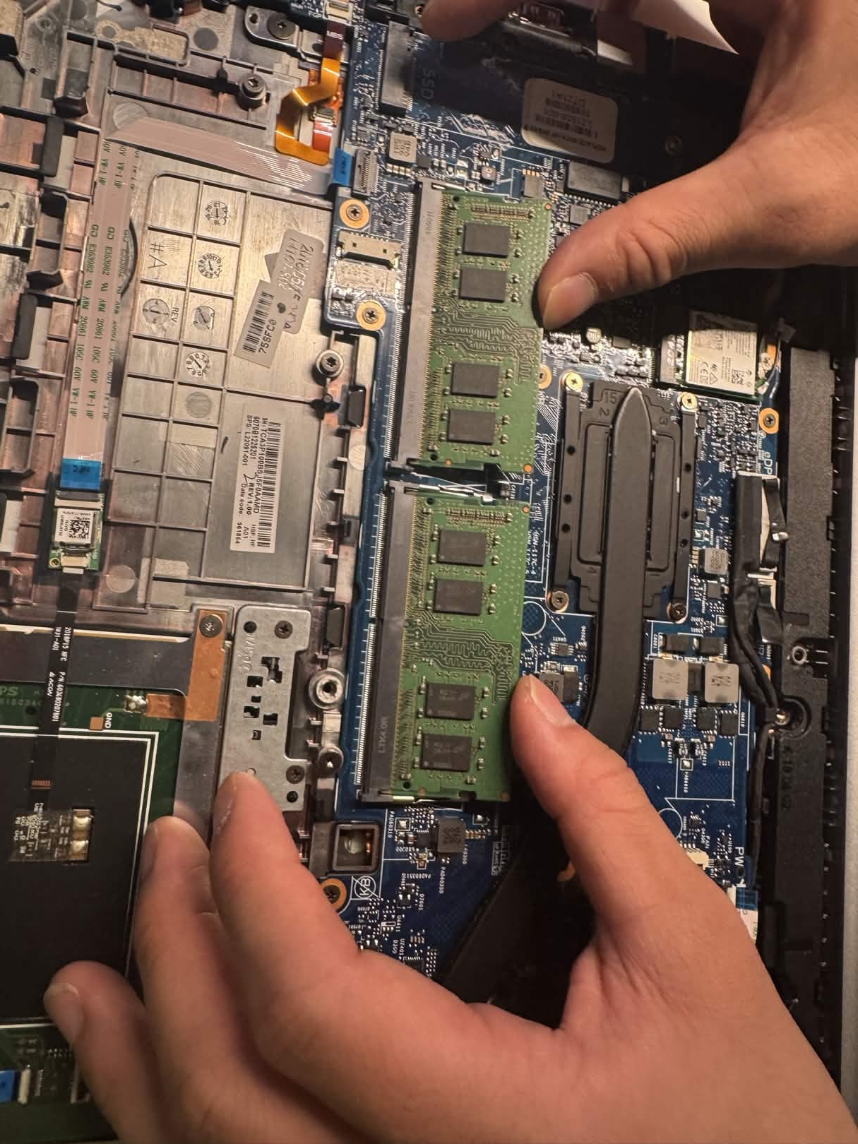 Installing RAM in a laptop