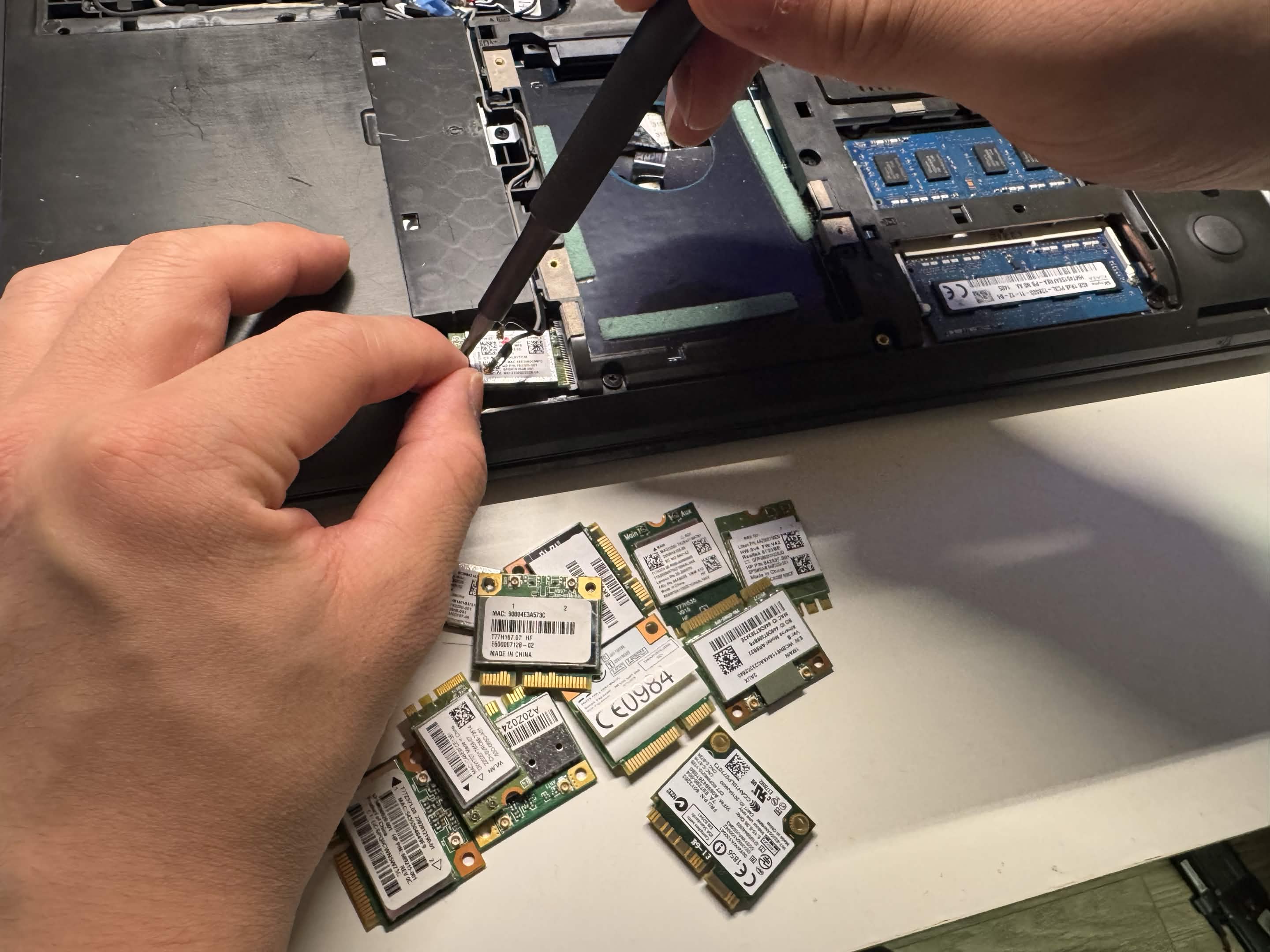 Laptop repair in progress